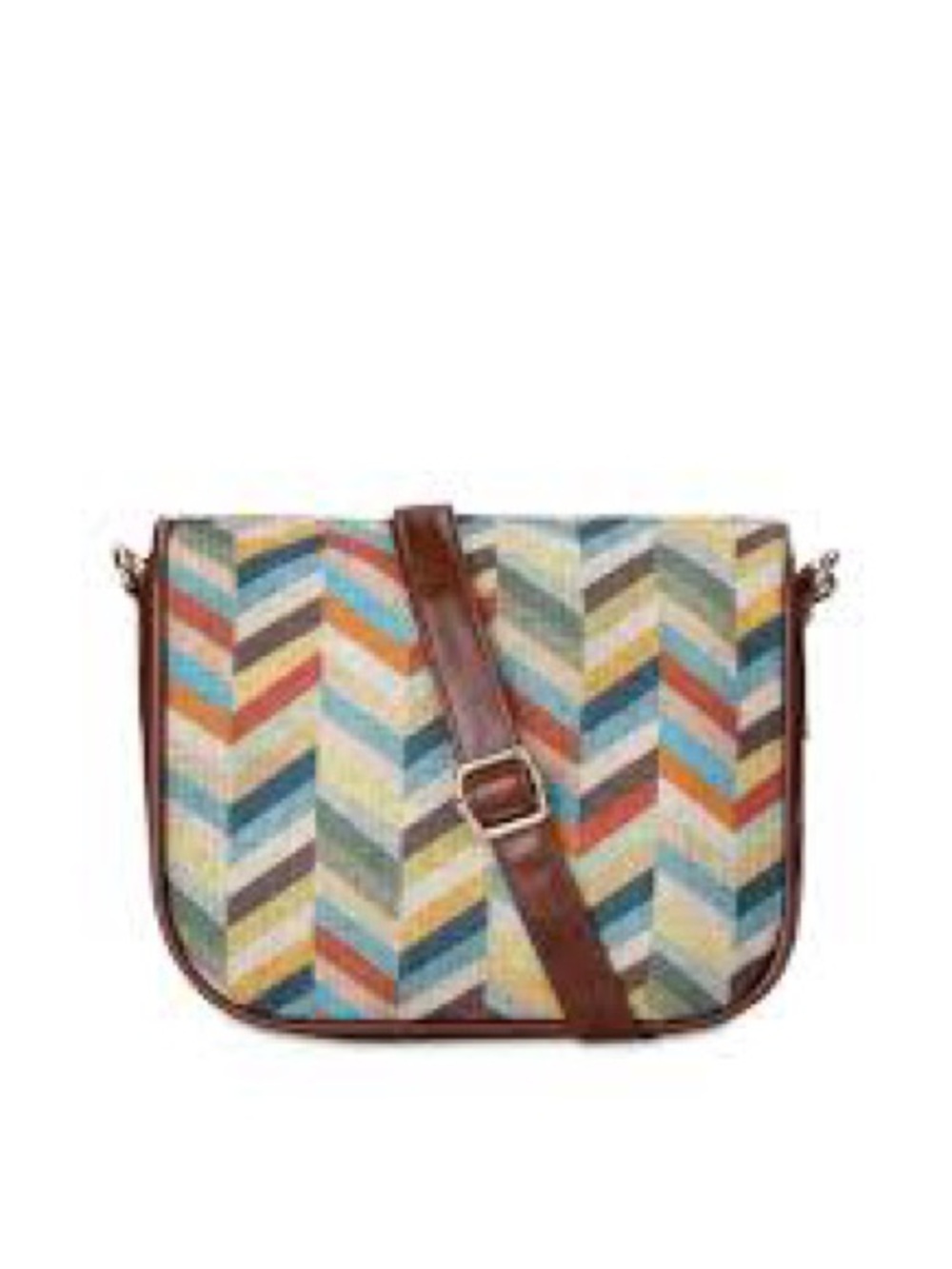 The Clownfish Aahna Geometric Printed Sling Bag with strap zip for closing New